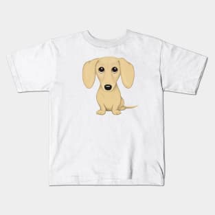 Cream Dachshund | Cartoon Wiener Dog Kids T-Shirt